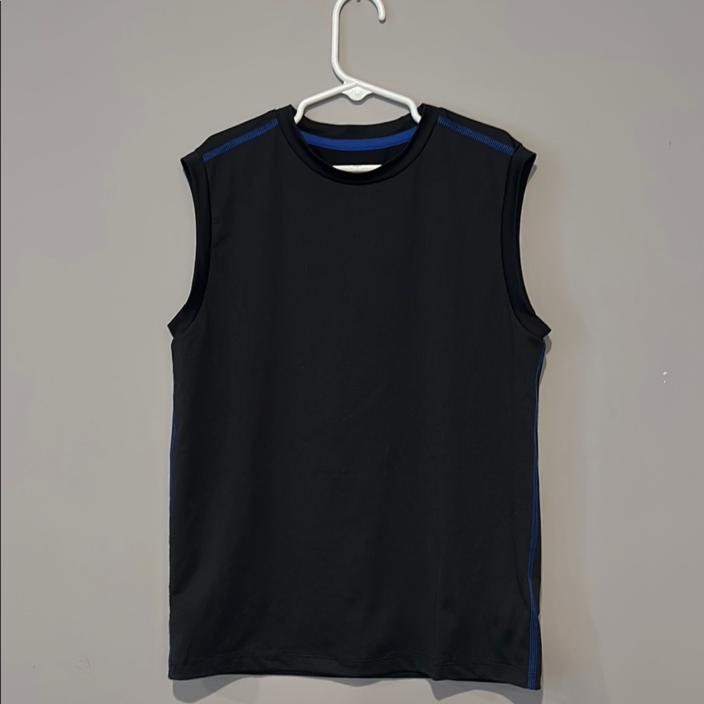 Amazon Essentials Black Solid Dri-Fit Tank Top w/ Royal Blue Accents
